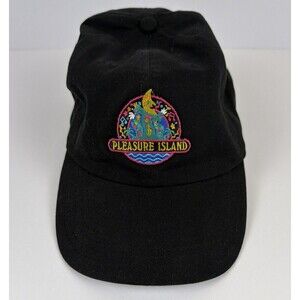 Rare Disney Parks Pleasure Island Funmeister Retro Baseball Hat Black Adult EUC